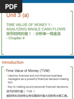 Unit 3 (a) : Time Value Of Money 1: Analyzing Single Cash Flows 货币时间价值 1 ：分析单一现金流 - Chapter 4