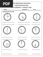 Class 2-Time - Worksheet-2-2022-2023