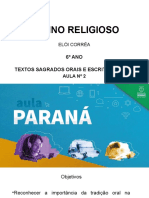 Ensino Religioso: 6º ANO Textos Sagrados Orais E Escritos - Parte 2