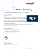 Fichas de Datos de Seguridad Nitrógeno Gaseoso Industrial