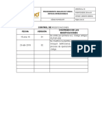 Control de Fecha Versión Contenido de Las Modificaciones: Procedimiento Analisis de Tareas Criticas Operacionales