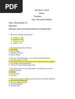 Third Form History Worksheet Abrianna Harris 3k