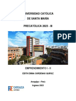 Universidad Católica de Santa María Precatólica 2023 - Iii: Emprendimiento I - Ii