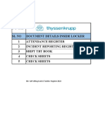 P-1-GAP SL No Document Details Inside Locker 1 Attendance Register 2 Incident Reporting Register 3 Shift TBT Book 4 Check Sheets 5 Check Sheets