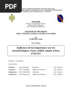 Influence de La Temperature Sur Les Caracteristiques