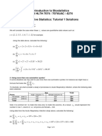 Descriptive Statistics Tutorial 1 Solutions