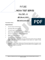 All India Test Series: Fiitjee