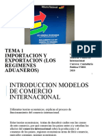 Tema 1 Importacion y Exportacion (Los Regimenes Aduaneros