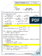 Limites Et Continuité Série N°2