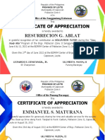 Certificate of Appreciation SK