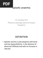 Aplastic Anaemia: DR Sandeep M R Physician Jayanagar General Hospial Bangalore