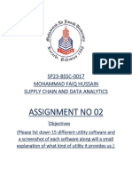 Assignment No 02: SP23-BSSC-0017 Mohammad Faiq Hussain Supply Chain and Data Analytics