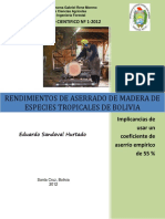 Rendimiento de Aserrio de Especies Tropicales de Bolivia