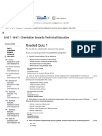 Graded Quiz 1: Unit 1 - Unit 1: Orientation Towards Technical Education