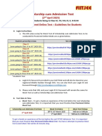 Guidelines Scholarship Cum Admission Test 2nd April 2023