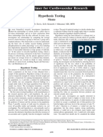 Statistical Primer For Cardiovascular Research: Hypothesis Testing