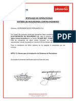 Certificado de Operatividad Rociadores - PV PUNO - 230206 - 001003