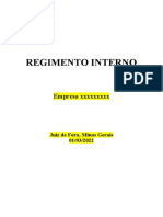 Regimento Interno: Empresa XXXXXXXXX