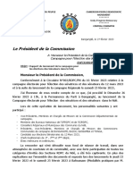 Lettre-Rapport Participation Levee de Fonds