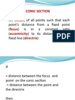 Conic Section Locus Focus Eccentricity Directrix