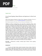 Evolutionary Psychology: Covert Sexual Signaling: Human Flirtation and Implications For Other Social Species