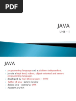 Java - Unit I