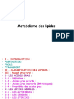 Metabolisme Des Lipides