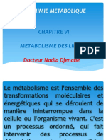 Biochimie Metabolique: Chapitre Vi Metabolisme Des Lipides