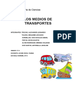 Los Medios de Transportes: Trabajo de Feria de Ciencias