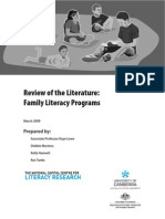 Review of The Literature: Family Literacy Programs: Prepared by