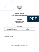 Internship Report On "Credit Cards of South East Bank LTD.": Submitted To