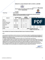 Board of Intermediate & Secondary Education, Lahore: 648144 Group: Humanities