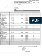 Releve de Notes Et Resultats: Session 1