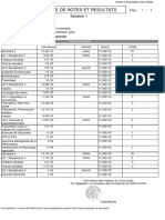 Releve de Notes Et Resultats: Session 1