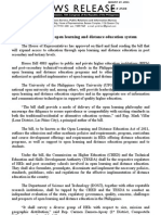 August 27.2011 - House Approves Open Learning and Distance Education System