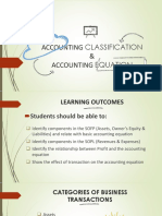 Accounting Classification & Accounting Equation