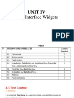 Unit Iv: User Interface Widgets