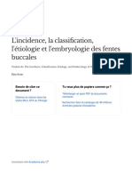 L'incidence, La Classification, L'étiologie Et L'embryologie Des Fentes Buccales