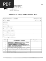 Instructivo de Trabajo Práctico Semestre 2023-1: de La Aritmética en La Educación Media General