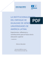 La Institucionalización Del Enfoque de Igualdad de Género en Universidades de América Latina