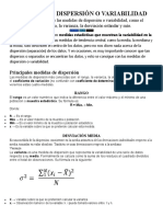 Medidas de Dispersión o Variabilidad