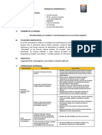 Unidad de Aprendizaje 5 I. Datos Informativos:: Argumentación A La Pregunta: ¿Una Cultura o Muchas Culturas?