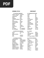 CESSNA 172-G Checklist: (1) Antes Del Arranque (2) Arranque Del Motor