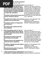 Cognitive Disorder Quiz