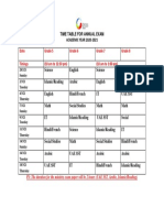 Annual Exam Time Table