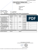 Releve de Notes Et Resultats: Session 1