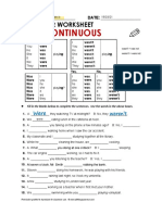 Past Continuous Worksheet