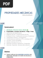 Teóricas 3 y 4 - Propiedades Mecánicas y Ensayos. Fatiga