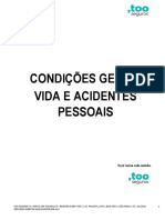 Condições Gerais Vida e Acidentes Pessoais - Too Seguros - Banco Pan