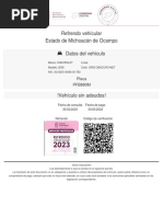 Refrendo Vehícular Estado de Michoacán de Ocampo Datos Del Vehículo